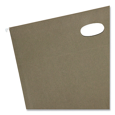 Smead 100% Recycled Hanging Pockets with Full-Height Gusset, 1 Section, 3.5" Capacity, Legal Size, Standard Green, 10/Box (SMD64326)