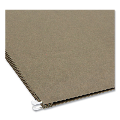 Smead 100% Recycled Hanging Pockets with Full-Height Gusset, 1 Section, 3.5" Capacity, Legal Size, Standard Green, 10/Box (SMD64326)