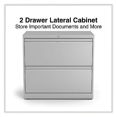 Alera Lateral File, 2 Legal/Letter-Size File Drawers, Light Gray, 36" x 18.63" x 28" (ALEHLF3029LG)