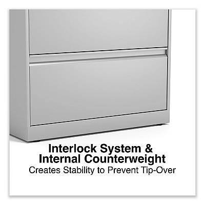 Alera Lateral File, 2 Legal/Letter-Size File Drawers, Light Gray, 36" x 18.63" x 28" (ALEHLF3029LG)