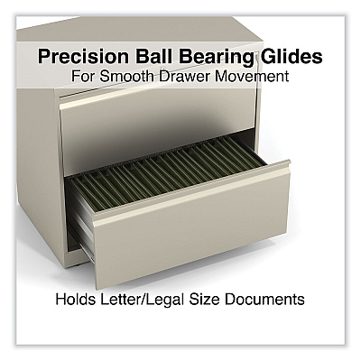 Alera Lateral File, 2 Legal/Letter-Size File Drawers, Putty, 30" x 18.63" x 28" (ALEHLF3029PY)