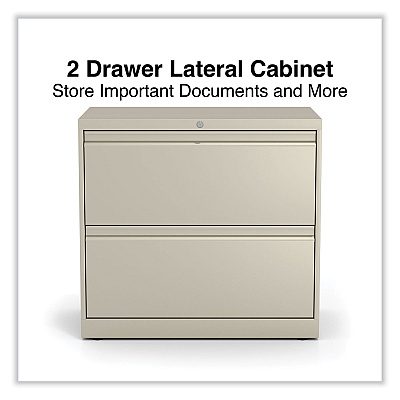 Alera Lateral File, 2 Legal/Letter-Size File Drawers, Putty, 30" x 18.63" x 28" (ALEHLF3029PY)