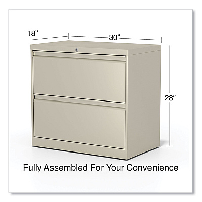 Alera Lateral File, 2 Legal/Letter-Size File Drawers, Putty, 30" x 18.63" x 28" (ALEHLF3029PY)