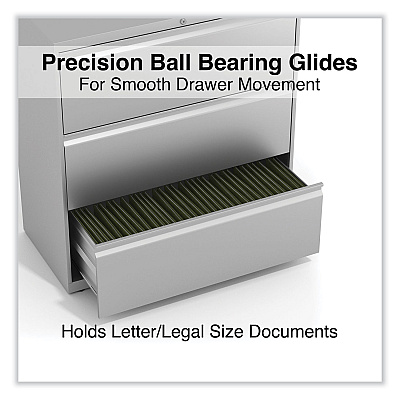 Alera Lateral File, 3 Legal/Letter/A4/A5-Size File Drawers, Light Gray, 36" x 18.63" x 40.25" (ALEHLF3641LG)
