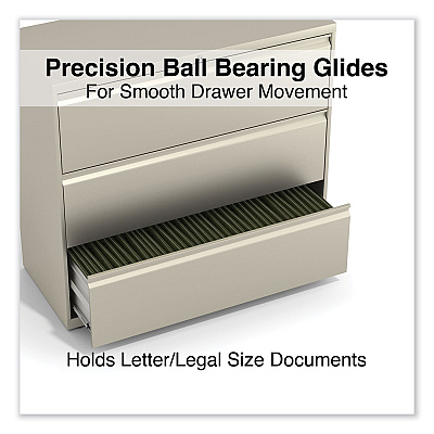 Alera Lateral File, 3 Legal/Letter/A4/A5-Size File Drawers, Putty, 42" x 18.63" x 40.25" (ALEHLF4241PY)