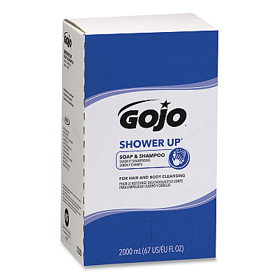 GOJO SHOWER UP Soap and Shampoo, Pleasant Scent, 2,000 mL, 4/Carton (GOJ7230)