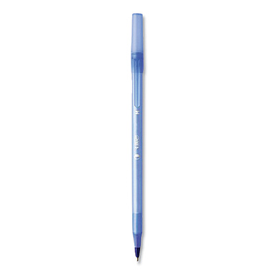 BIC PrevaGuard Round Stic Pen, Stick, Medium 1 mm, Blue Ink, Translucent Blue Barrel, 60/Pack (BICGSAM60BLU)