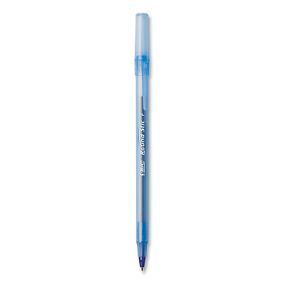 BIC Round Stic Xtra Life Ballpoint Pen, Stick, Medium 1 mm, Blue Ink, Translucent Blue Barrel, 144/Pack (BICGSM144AZBLU)