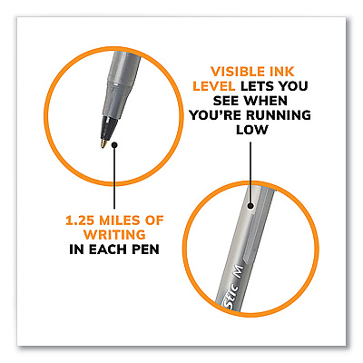BIC Round Stic Xtra Life Ballpoint Pen, Stick, Medium 1 mm, Black Ink, Translucent Black Barrel, 500/Pack (BICGSM500EBLK)