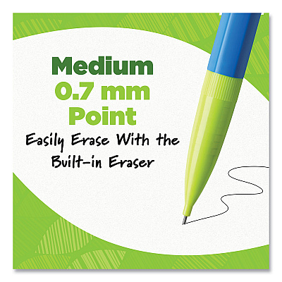 BIC ReVolution Mechanical Pencil, 0.7 mm, HB (#2), Black Lead, Assorted Barrel Colors, 12/Pack (BICMPE12BLK)