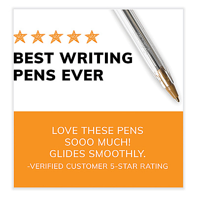 BIC Cristal Xtra Smooth Ballpoint Pen, Stick, Medium 1 mm, Blue Ink, Clear Barrel, 500/Pack (BICMS500EBLU)
