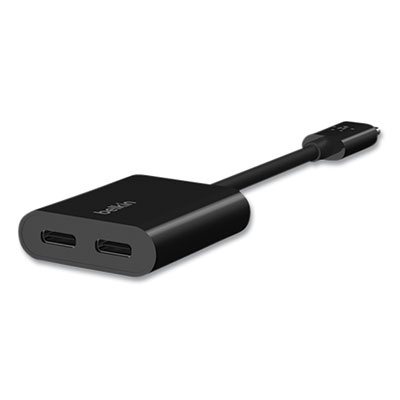 Belkin USB-C Audio+Charge Adapter, Black (F7U081BTBLK)