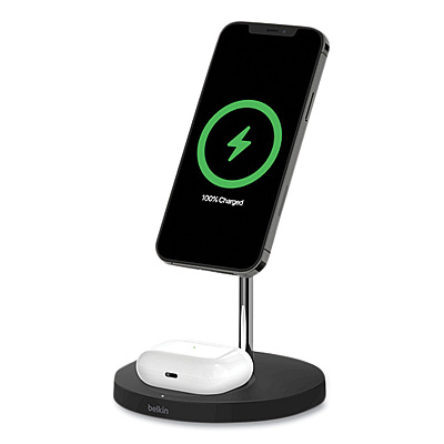 Belkin BOOST CHARGE Pro 2-in-1 Wireless Charger Stand, 15 W, Black (BLKWIZ010TTBK)