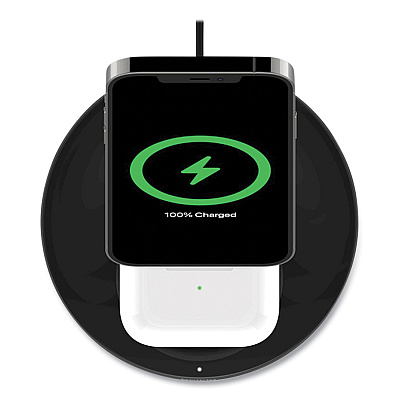 Belkin BOOST CHARGE Pro 2-in-1 Wireless Charger Stand, 15 W, Black (BLKWIZ010TTBK)