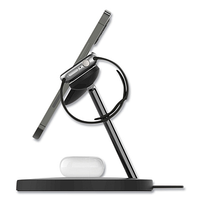 Belkin BOOST CHARGE Pro 3-in-1 Wireless Charger, 15 W, Black (BELWIZ017TTBK)
