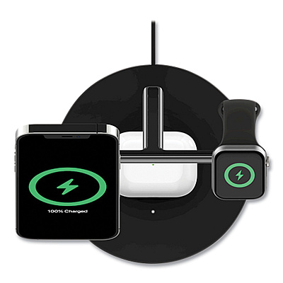 Belkin BOOST CHARGE Pro 3-in-1 Wireless Charger, 15 W, Black (BELWIZ017TTBK)