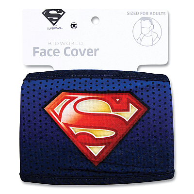 Bioworld Cloth Face Mask, Superman Logo Print, Cotton/Polyester/Spandex, Adult (BWR9LT6SPM00IR0)