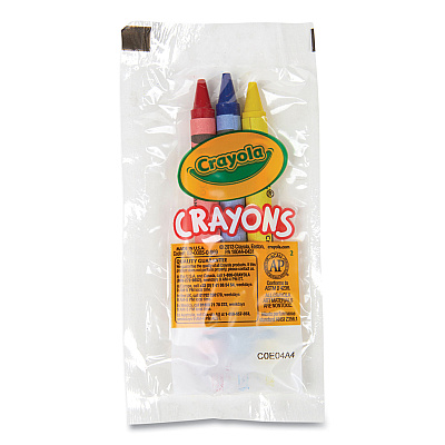 Crayola Washable Crayons, Blue, Red, Yellow 3/Pack, 360 Packs/Carton (CYO520743)