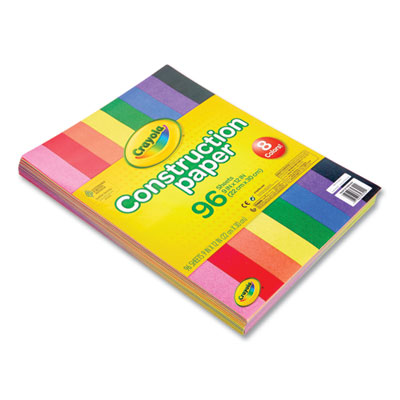 Crayola Construction Paper, 9 x 12, Assorted Colors, 96 Sheets/Pack (CYO993000)