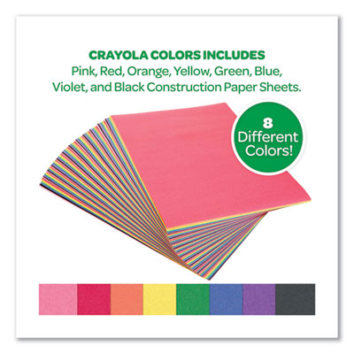 Crayola Construction Paper, 9 x 12, Assorted Colors, 96 Sheets/Pack (CYO993000)