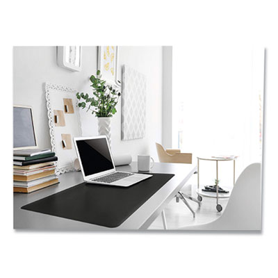 Durable Anti-Slip Contoured Edge PVC Desk Pad, 20.5 x 25.5, Black (DBL710301)