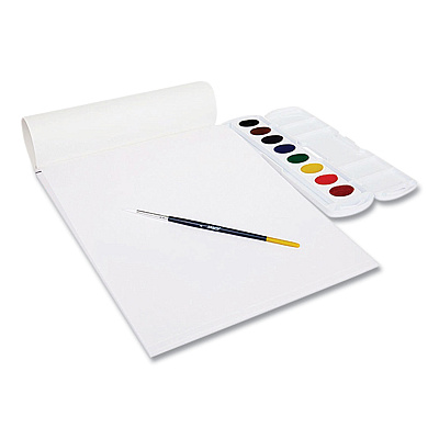 Prang Watercolor Paper Pad, Unruled, White/Multicolor Cover, 30 White 9 x 12 Sheets (DIXP2367)