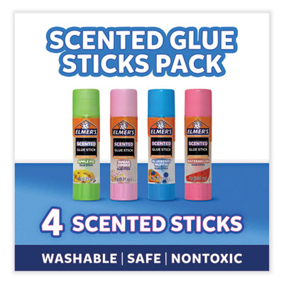Elmer's Scented Glue Sticks, 0.21 oz, Dries in Assorted Colors, 4 Scents (EPI2142958)