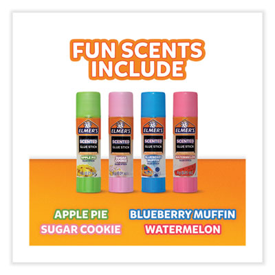 Elmer's Scented Glue Sticks, 0.21 oz, Dries in Assorted Colors, 4 Scents (EPI2142958)