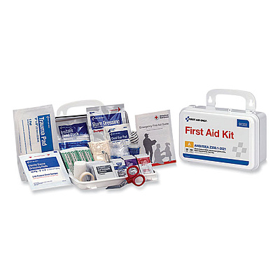 First Aid Only ANSI 2021 First Aid Kit for 10 People, 76 Pieces, Plastic Case (FAO91322)
