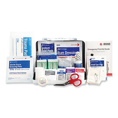 First Aid Only ANSI 2021 First Aid Kit for 10 People, 76 Pieces, Metal Case (FAO91323)