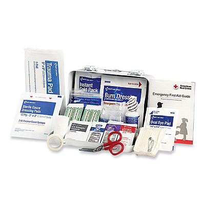 First Aid Only ANSI 2021 First Aid Kit for 10 People, 76 Pieces, Metal Case (FAO91323)