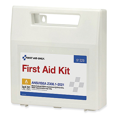 First Aid Only ANSI 2021 First Aid Kit for 50 People, 184 Pieces, Plastic Case (FAO91329)