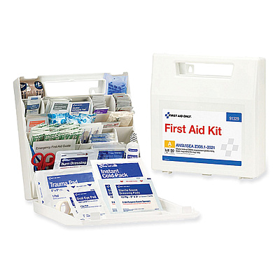 First Aid Only ANSI 2021 First Aid Kit for 50 People, 184 Pieces, Plastic Case (FAO91329)