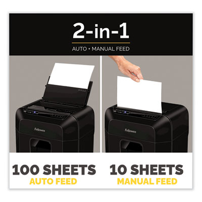 Fellowes AutoMax 100MA Micro-Cut Shredder, 100 Auto/ 10 Manual Sheet Capacity (FEL4704001)
