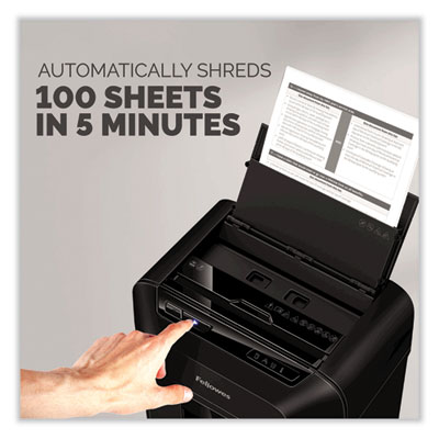 Fellowes AutoMax 100MA Micro-Cut Shredder, 100 Auto/ 10 Manual Sheet Capacity (FEL4704001)