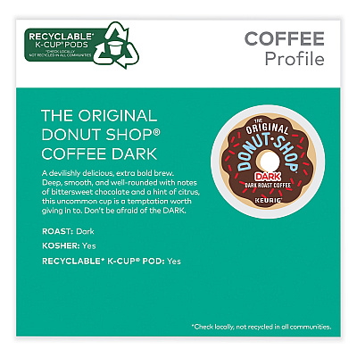 The Original Donut Shop DARK K-Cups, Regular Extra Bold, 48/Box (GMT5000355634)