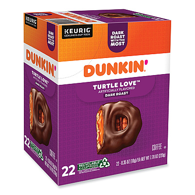 Dunkin Donuts K-Cup Pods, Turtle Love Coffee, 22/Box (GMT5000367615)