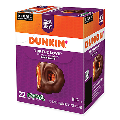 Dunkin Donuts K-Cup Pods, Turtle Love Coffee, 22/Box (GMT5000367615)