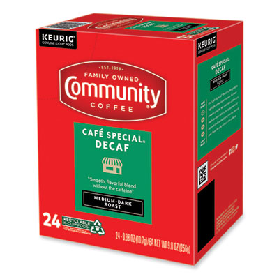 Community Coffee Cafe Special Decaf K-Cup, 24/Box (GMT5000374327)