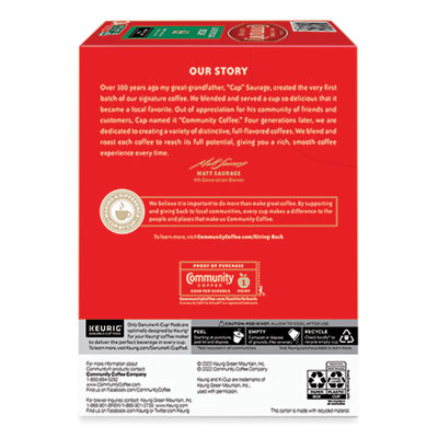 Community Coffee Cafe Special Decaf K-Cup, 24/Box (GMT5000374327)