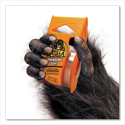 Gorilla Heavy Duty Packaging Tape with Dispenser, 1.88" x 25 yds, Clear, 4/Pack (GOR102680)