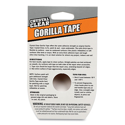 Gorilla Crystal Clear Tape, 3" Core, 1.88" x 9 yds (GOR6027007)