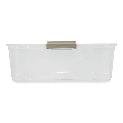 IRIS 50 Qt. Latch Lid Underbed Storage Box, 17.75" x 32.5" x 6.5", Clear (IRS100118)