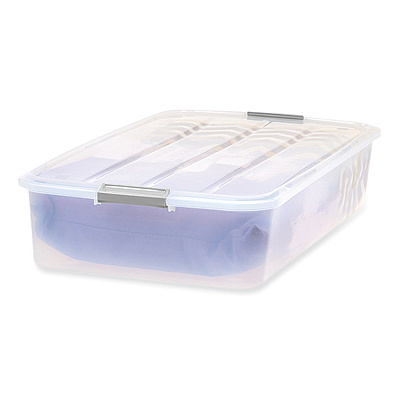 IRIS 50 Qt. Latch Lid Underbed Storage Box, 17.75" x 32.5" x 6.5", Clear (IRS100118)