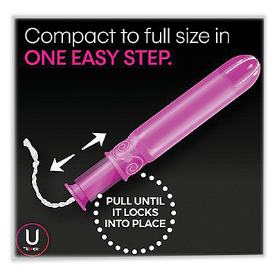 U by U by U by Kotex Click Compact Tampons, Regular, 32/Pack (KCC51584)