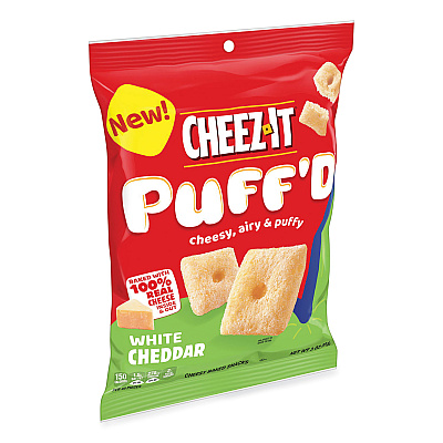 Cheez-It Puff'd Crackers, White Cheddar, 3 oz Bag, 6/Carton (KEB00024)