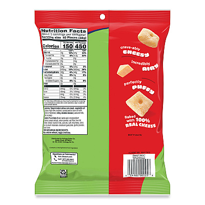 Cheez-It Puff'd Crackers, White Cheddar, 3 oz Bag, 6/Carton (KEB00024)