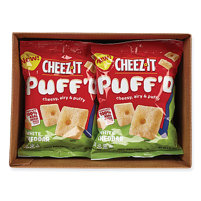 Cheez-It Puff'd Crackers, White Cheddar, 3 oz Bag, 6/Carton (KEB00024)