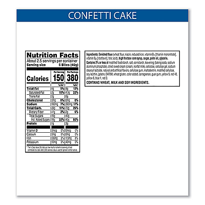 Kellogg's Pop Tarts Bites, Confetti Cake, 3.5 oz Bag, 6/Carton (KEB25063)