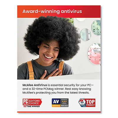 Mcafee AntiVirus Software, For 1 User (MAB21EST1RAA)